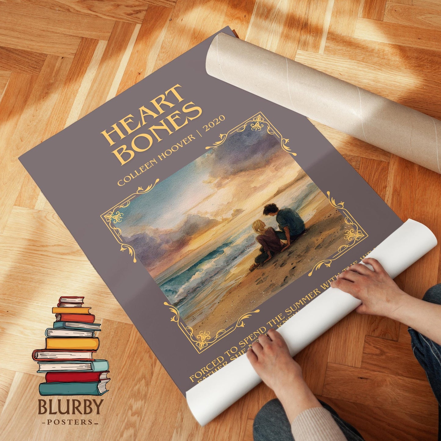 Heart Bones book poster packaging – museum-quality print rolled in protective tube
