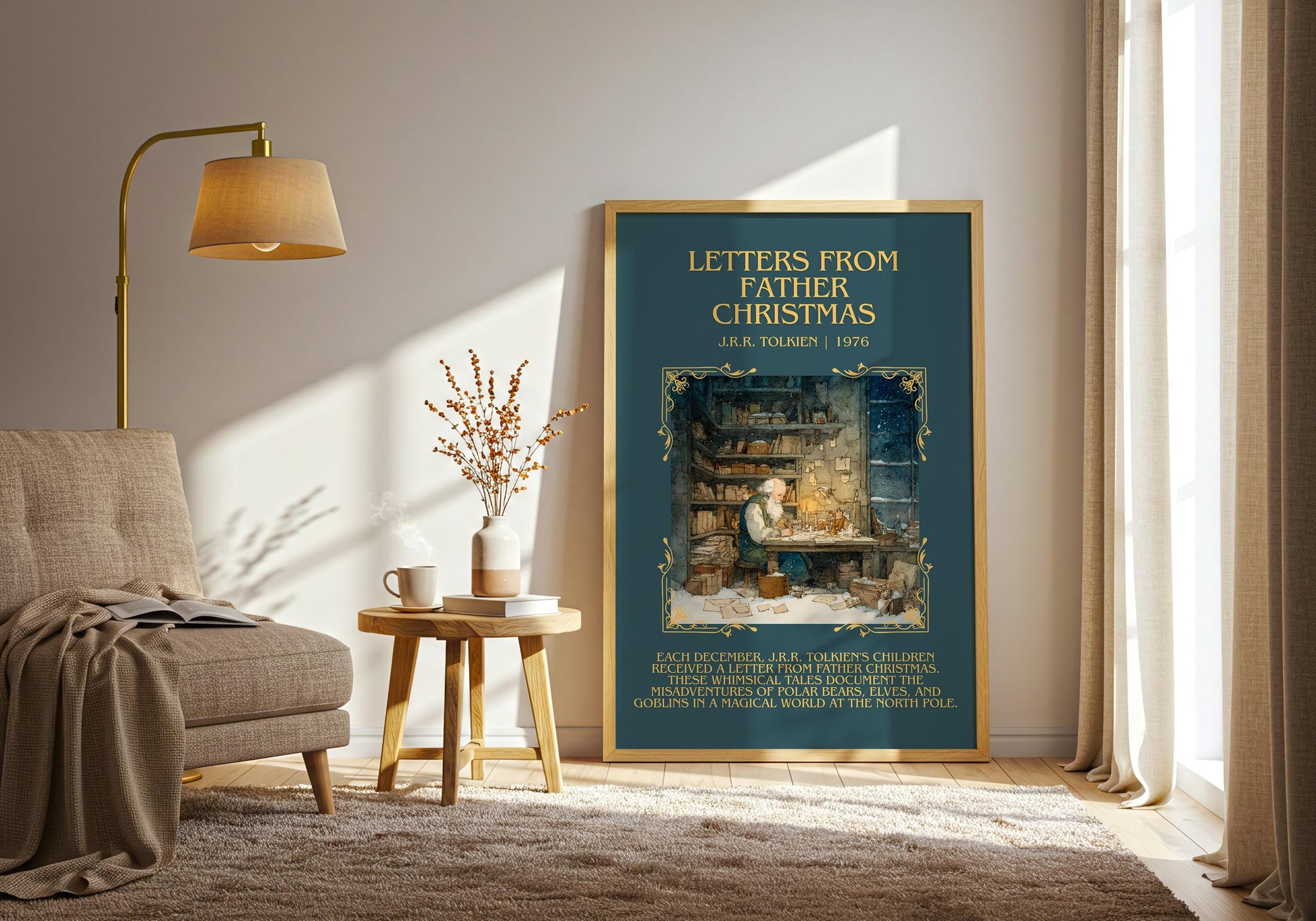 Letters From Father Christmas by J.R.R. Tolkien | Book Poster | Literary Art Gift For Book Lover | Novel Inspired Wall Art | Free Delivery