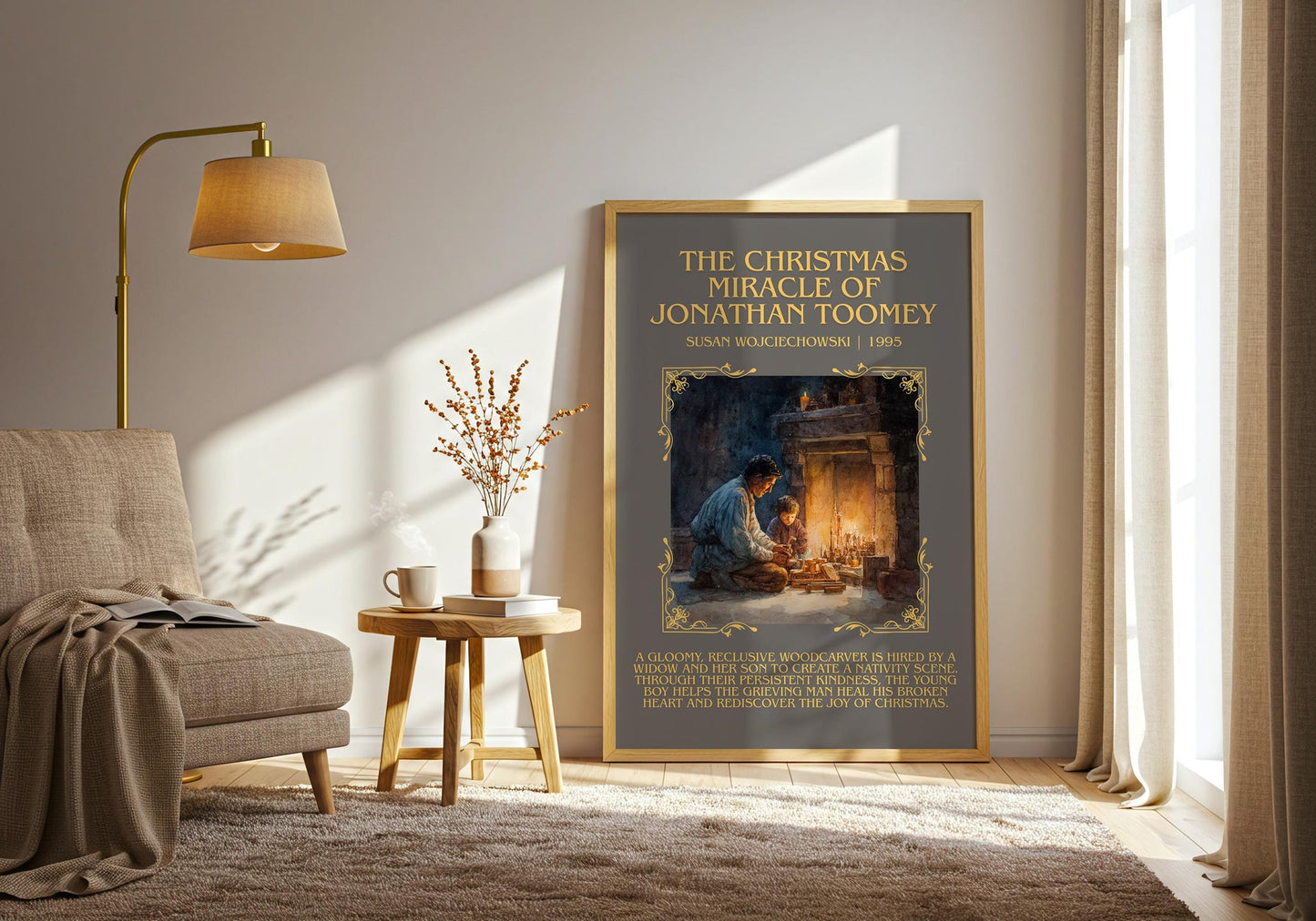 The Christmas Miracle of Jonathan Toomey minimalist poster paper finish options – matte satin gloss