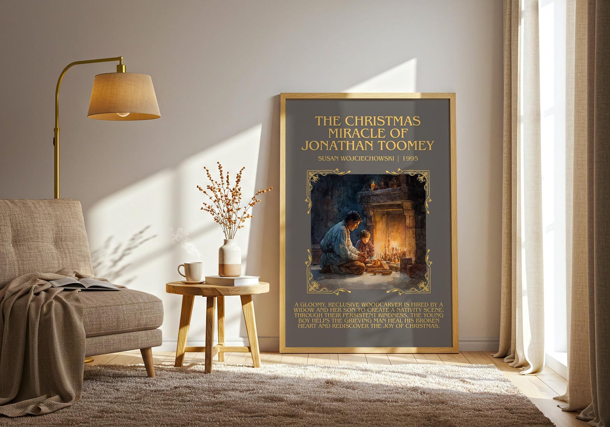 The Christmas Miracle of Jonathan Toomey minimalist poster paper finish options – matte satin gloss