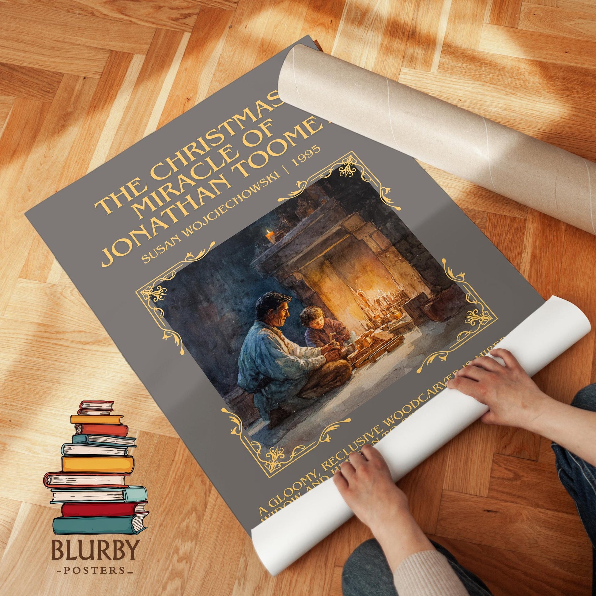 The Christmas Miracle of Jonathan Toomey book poster packaging – museum-quality print rolled in protective tube