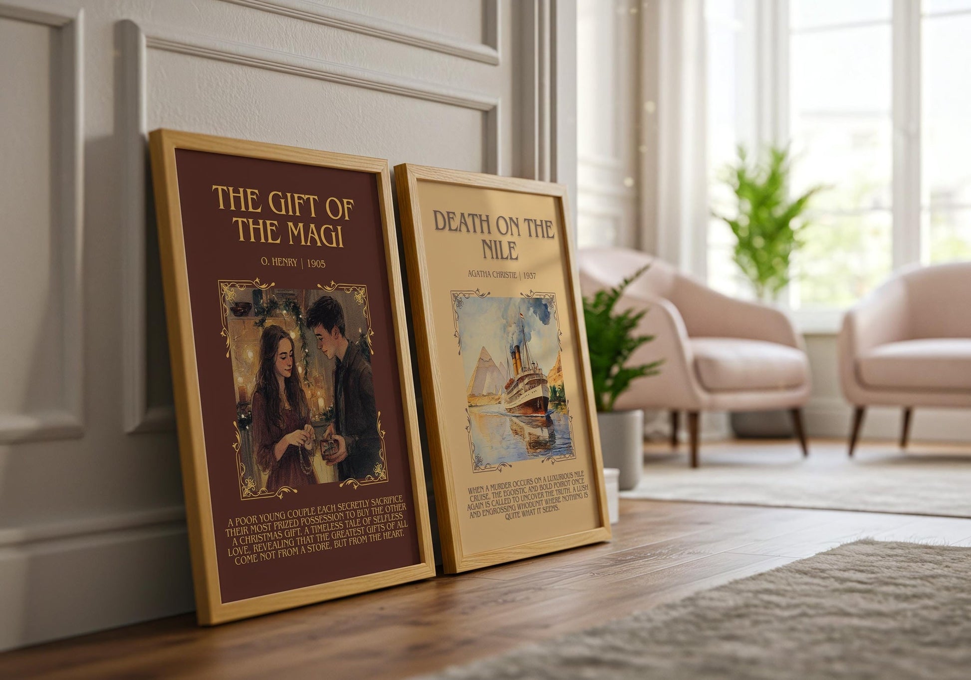 The Gift Of The Magi minimalist book poster framed on wall – classic literature wall art