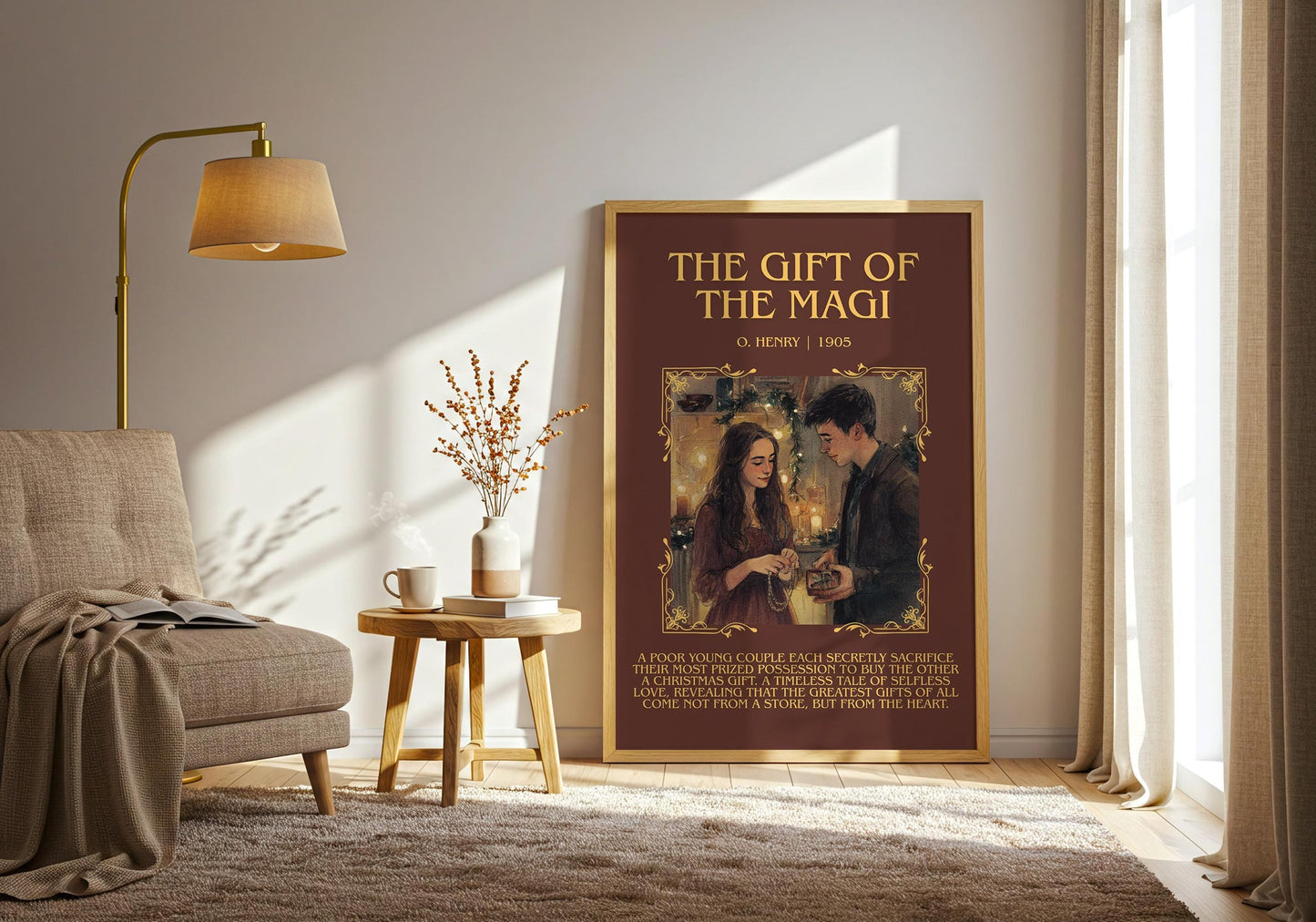 The Gift Of The Magi minimalist poster paper finish options – matte satin gloss
