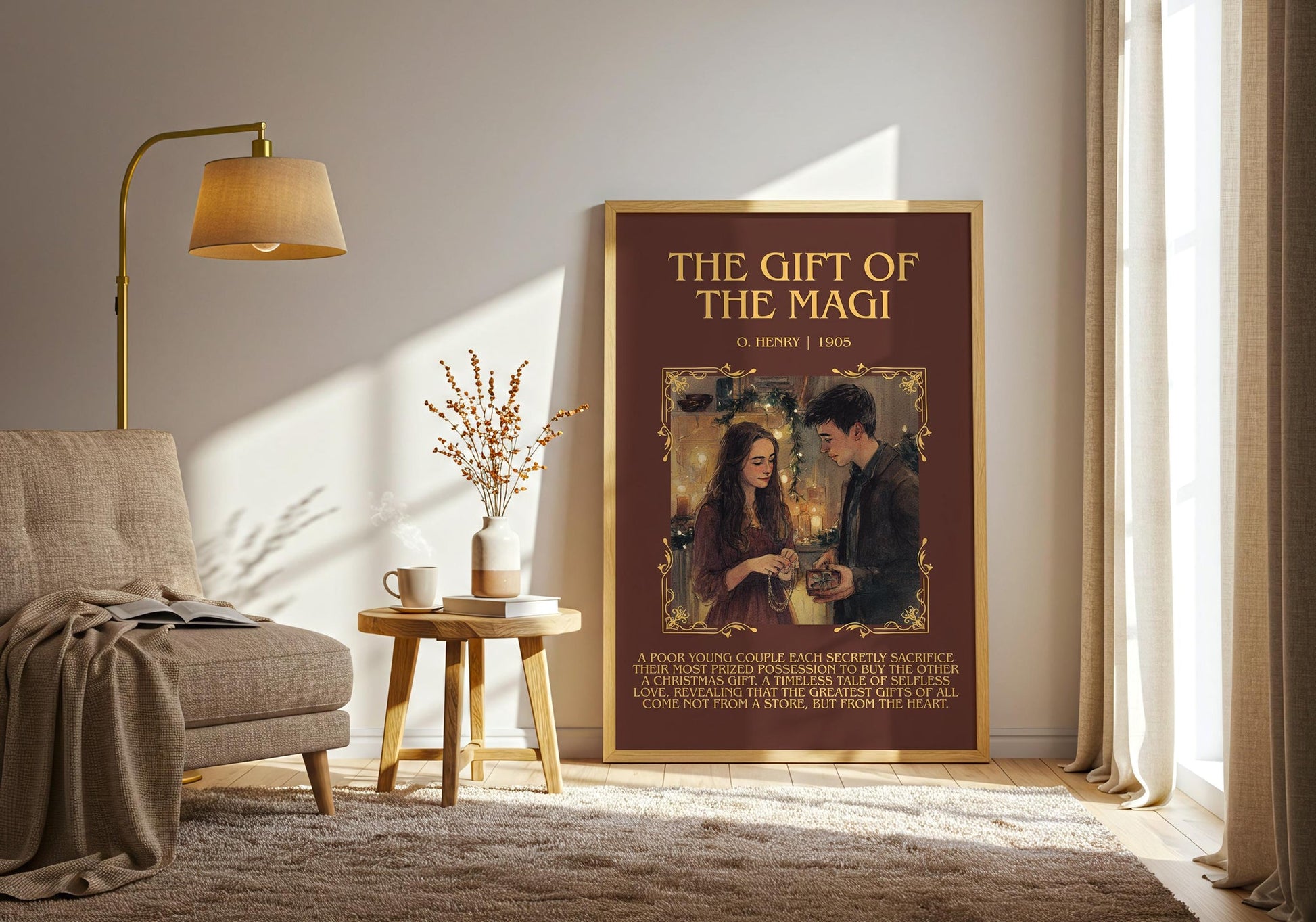 The Gift Of The Magi minimalist poster paper finish options – matte satin gloss