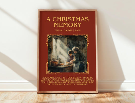 A Christmas Memory by Truman Capote | Book Poster | Literary Art Gift For Book Lover | Novel Inspired Wall Art | Free Delivery