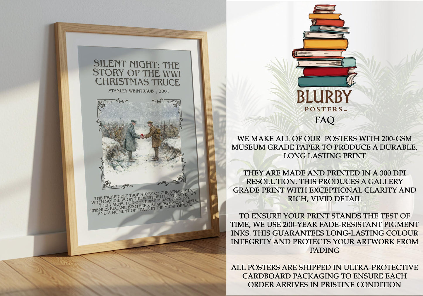 Silent Night: The Story of the World War I Christmas Truce minimalist literary print detail – Stanley Weintraub book art