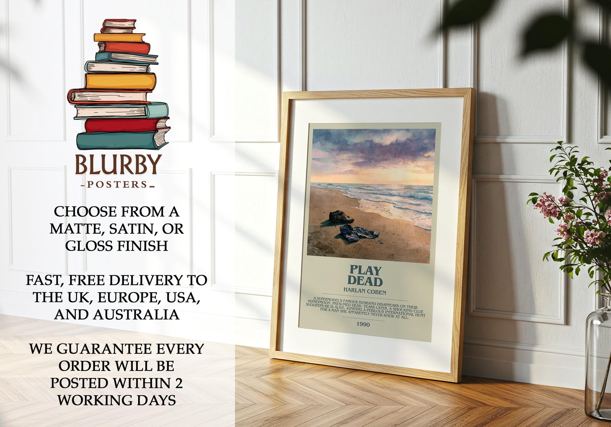 Play Dead by Harlan Coben | Descriptive Modern Book Art | Poster