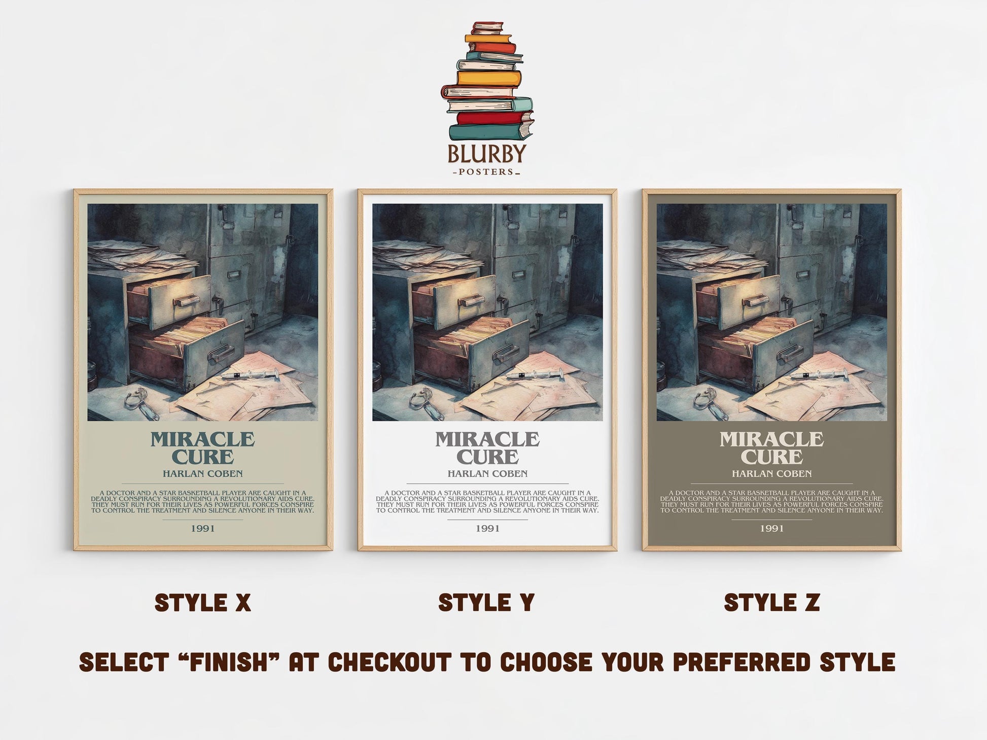 Miracle Cure by Harlan Coben | Descriptive Modern Book Art | Poster