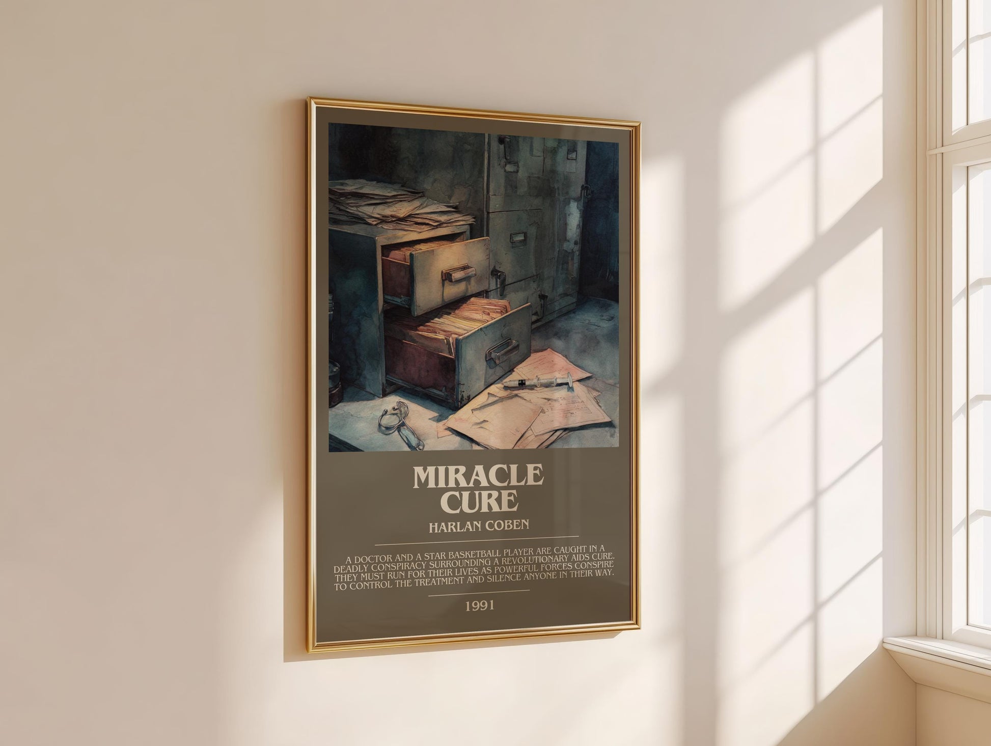Miracle Cure by Harlan Coben | Descriptive Modern Book Art | Poster