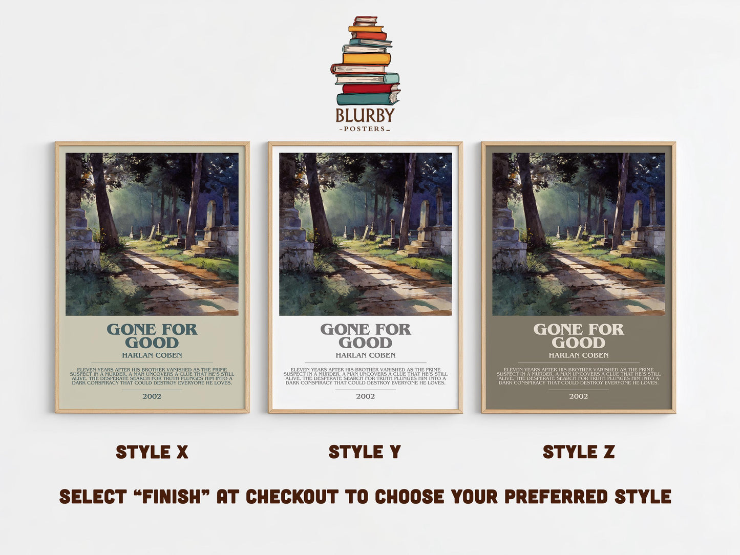 Gone for Good bookish poster colour and style options – Harlan Coben book art