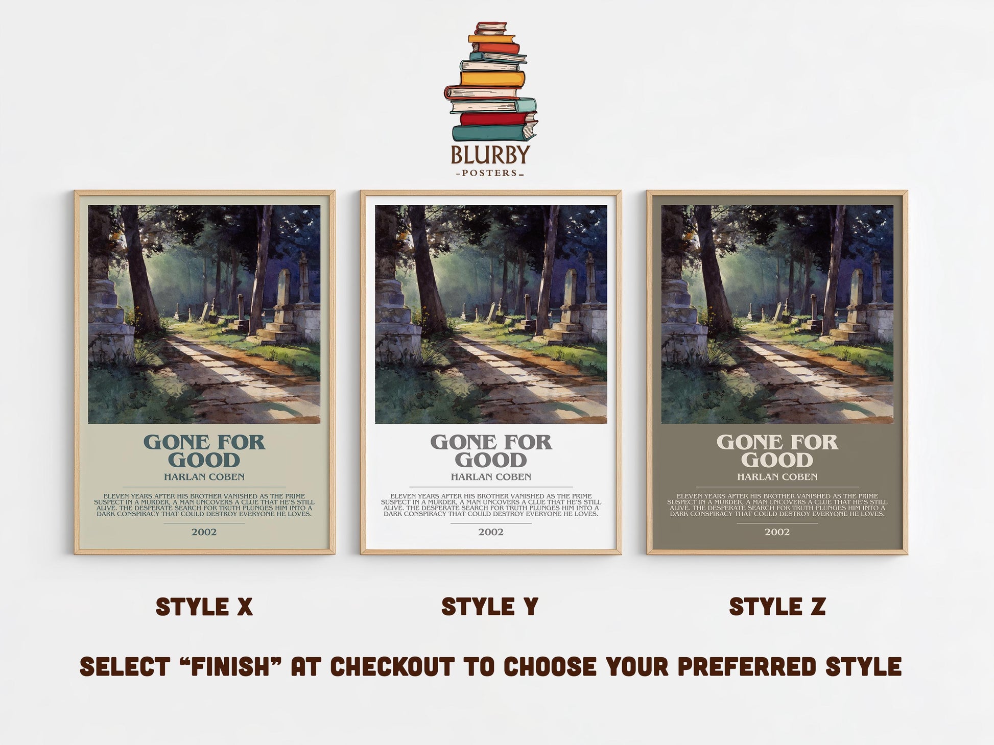 Gone for Good bookish poster colour and style options – Harlan Coben book art