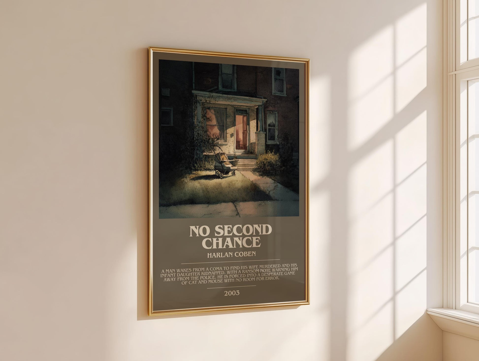 No Second Chance bookish book poster framed on wall – thriller wall art
