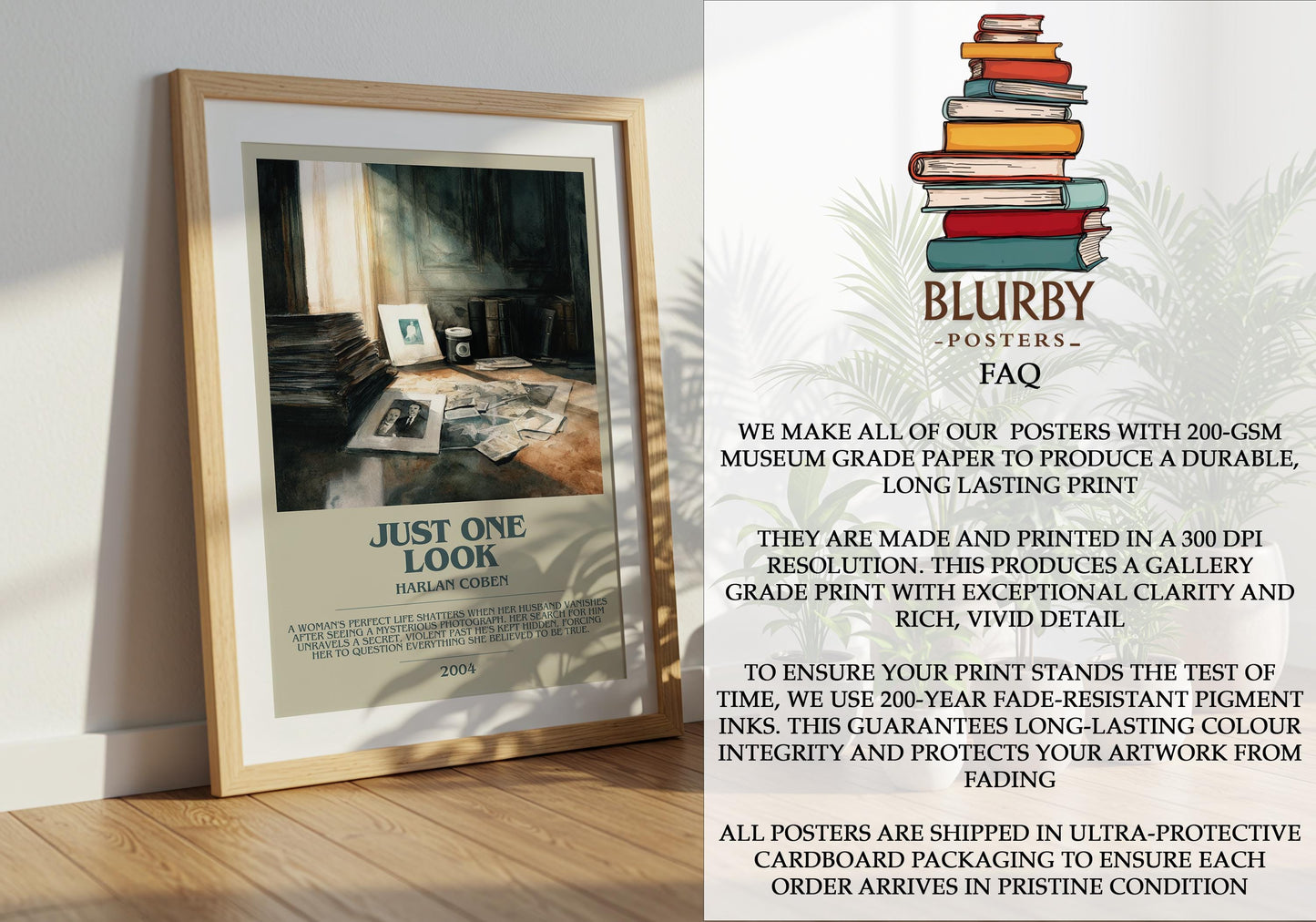 Just One Look by Harlan Coben | Descriptive Modern Book Art | Poster