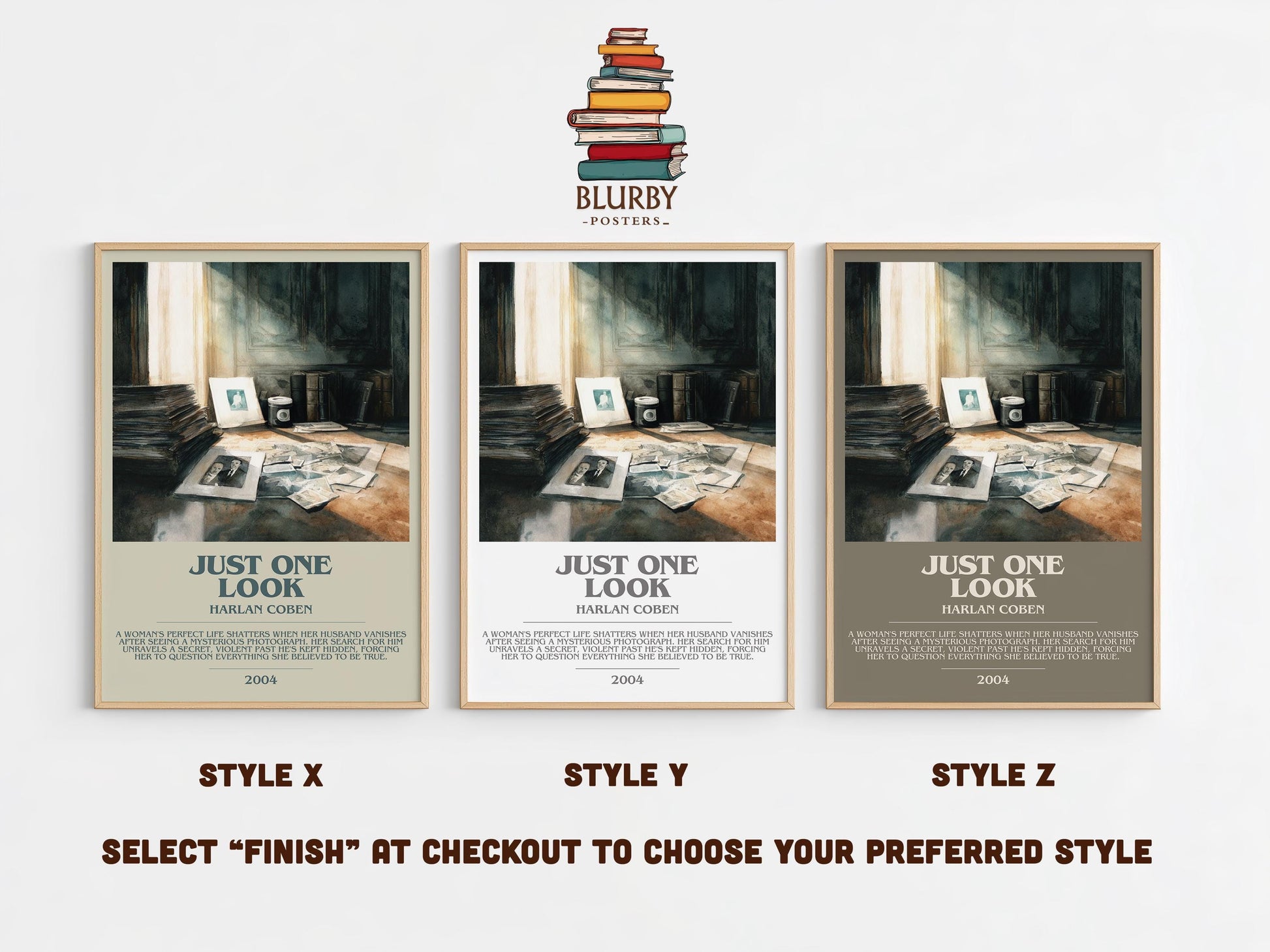 Just One Look by Harlan Coben | Descriptive Modern Book Art | Poster