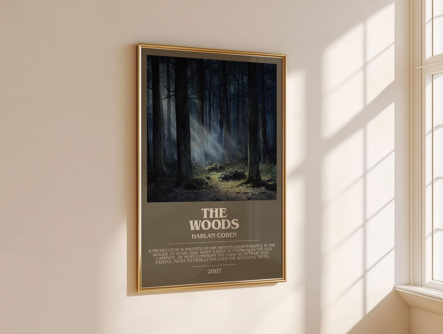 The Woods by Harlan Coben | Descriptive Modern Book Art | Poster