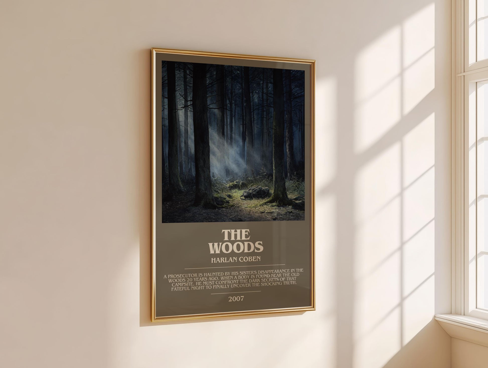 The Woods by Harlan Coben | Descriptive Modern Book Art | Poster