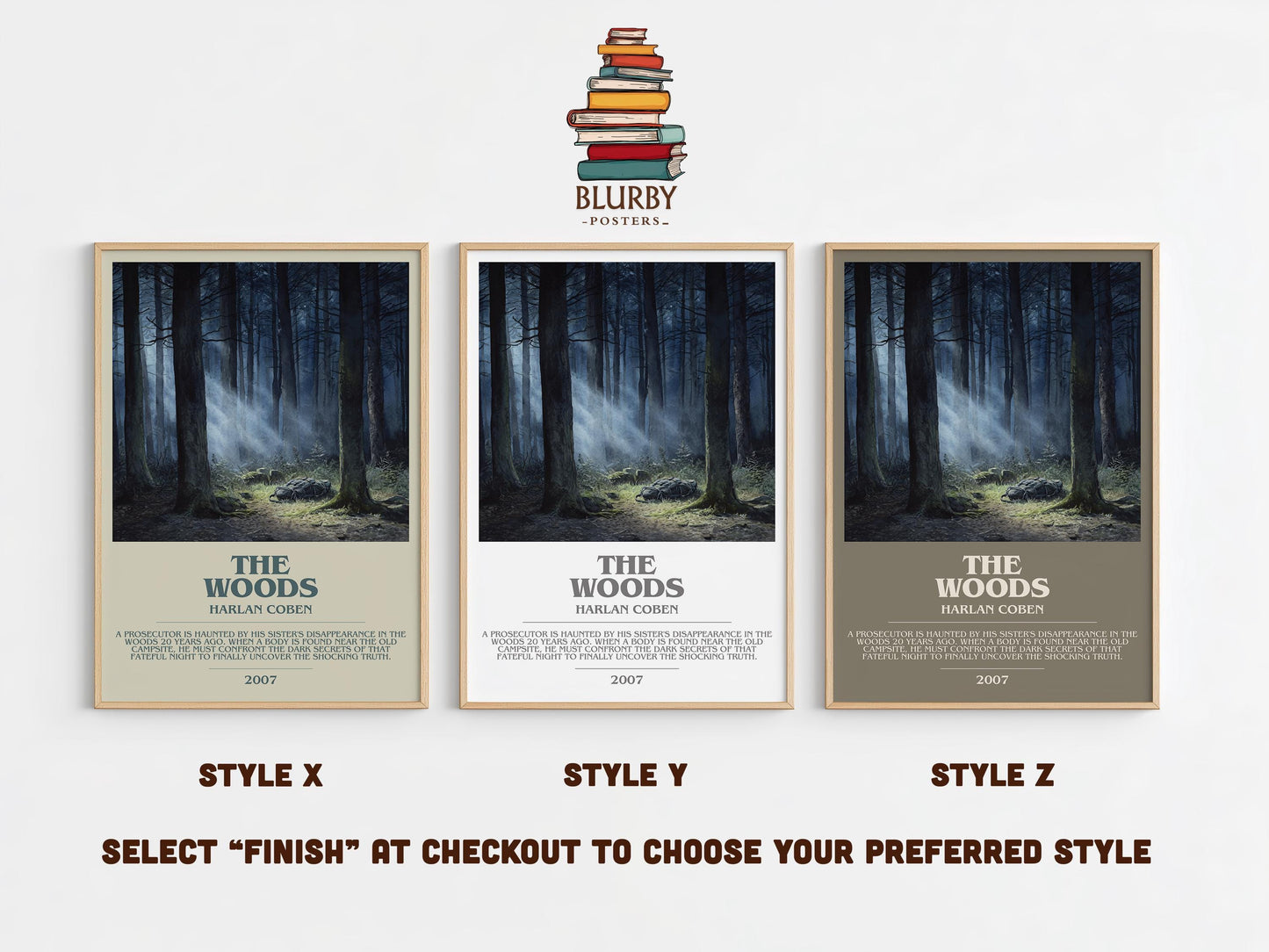 The Woods by Harlan Coben | Descriptive Modern Book Art | Poster