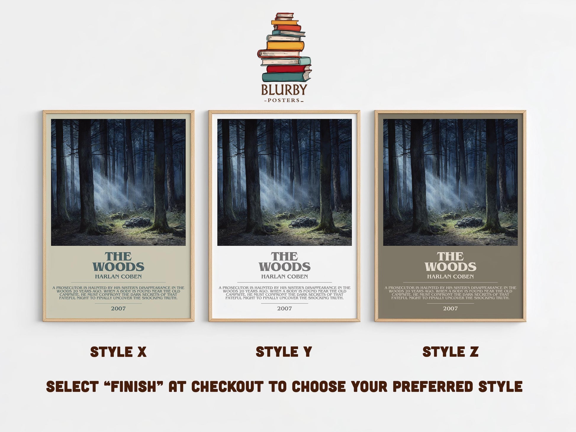 The Woods by Harlan Coben | Descriptive Modern Book Art | Poster