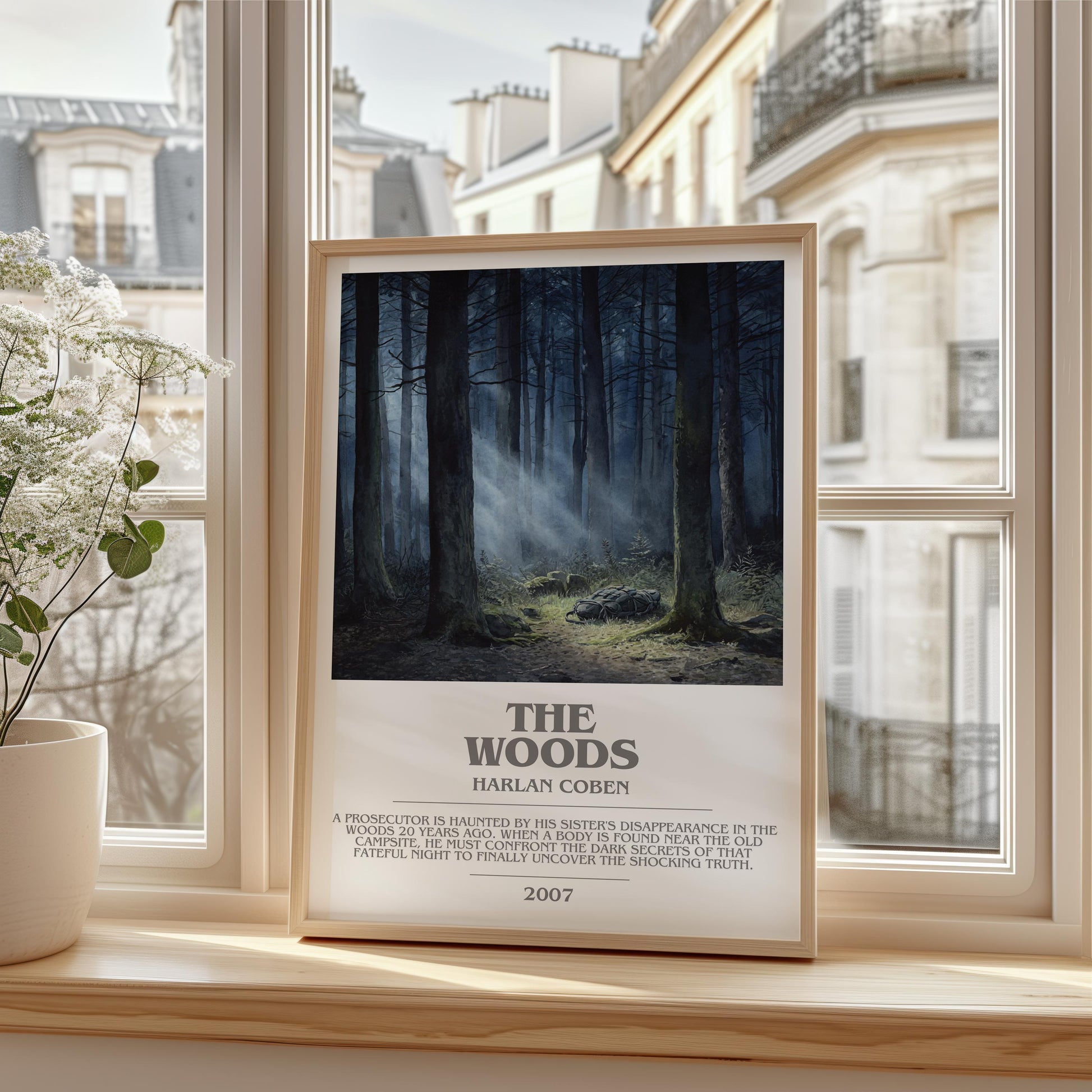 The Woods by Harlan Coben | Descriptive Modern Book Art | Poster