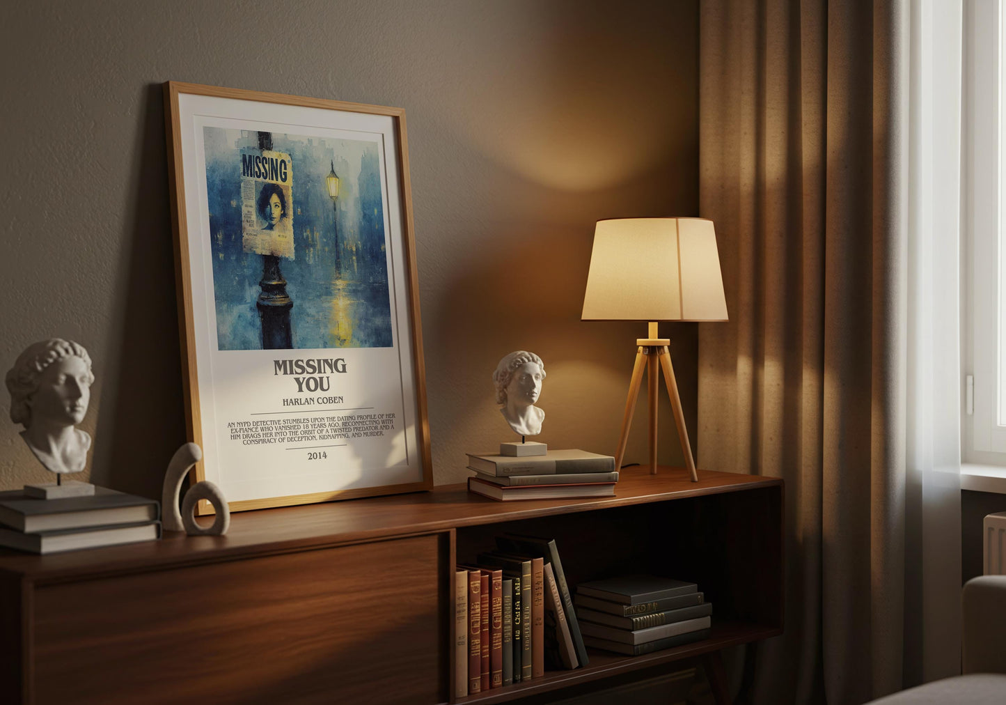 Missing You by Harlan Coben | Descriptive Modern Book Art | Poster