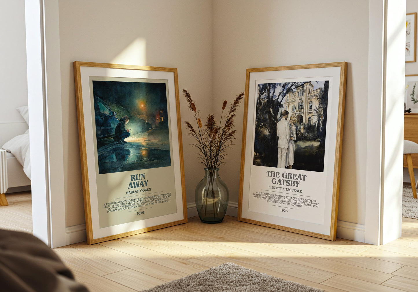 Run Away bookish poster paired in gallery wall – literary art prints