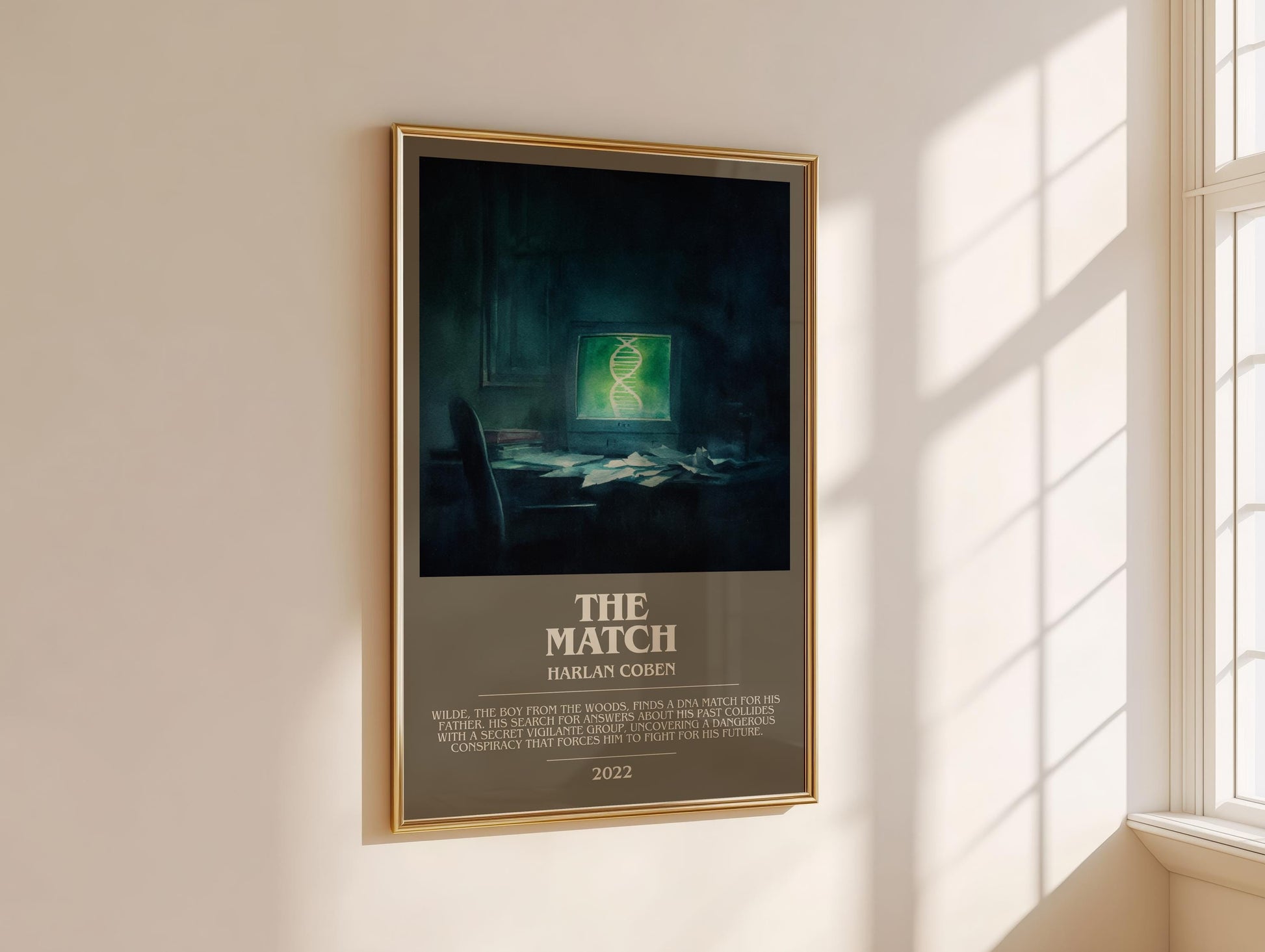 The Match bookish book poster framed on wall – thriller wall art