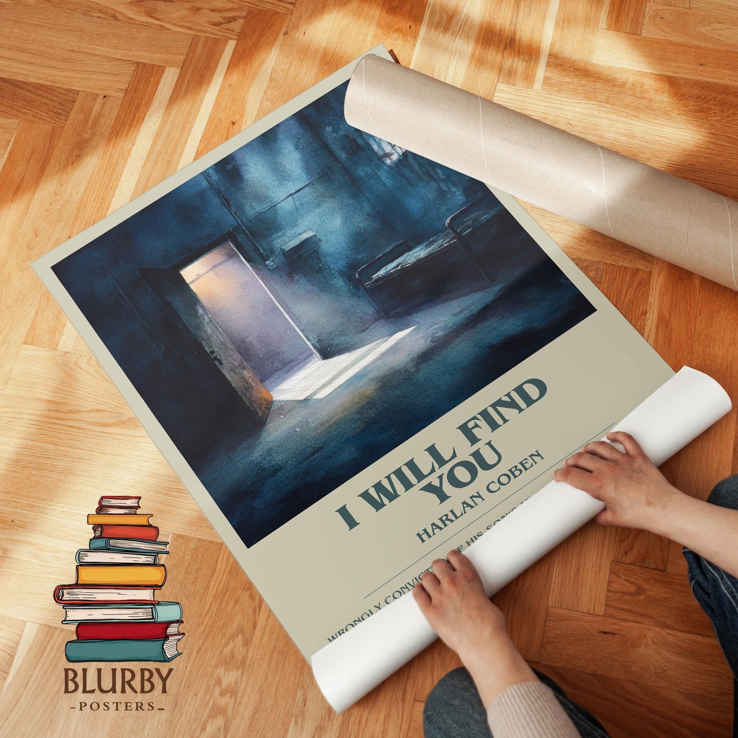 I Will Find You book poster packaging – museum-quality print rolled in protective tube