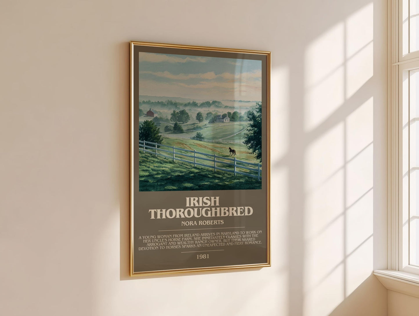 Irish Thoroughbred bookish book poster framed on wall – romance wall art