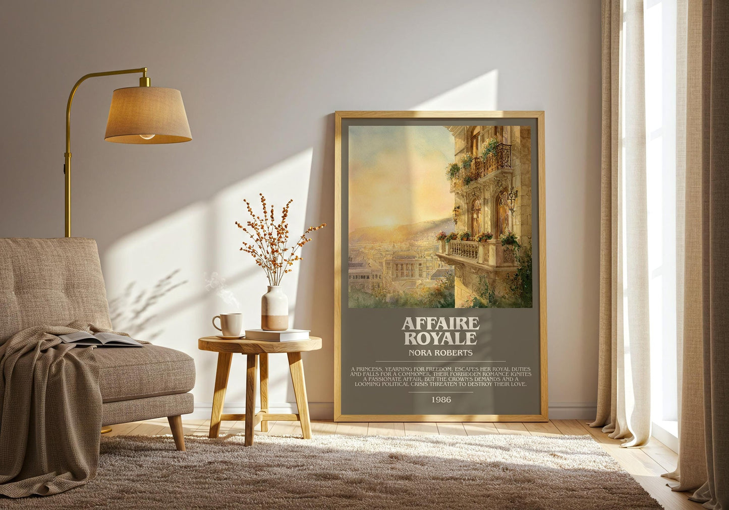 Affaire Royale bookish print on bookshelf – Nora Roberts fan gift