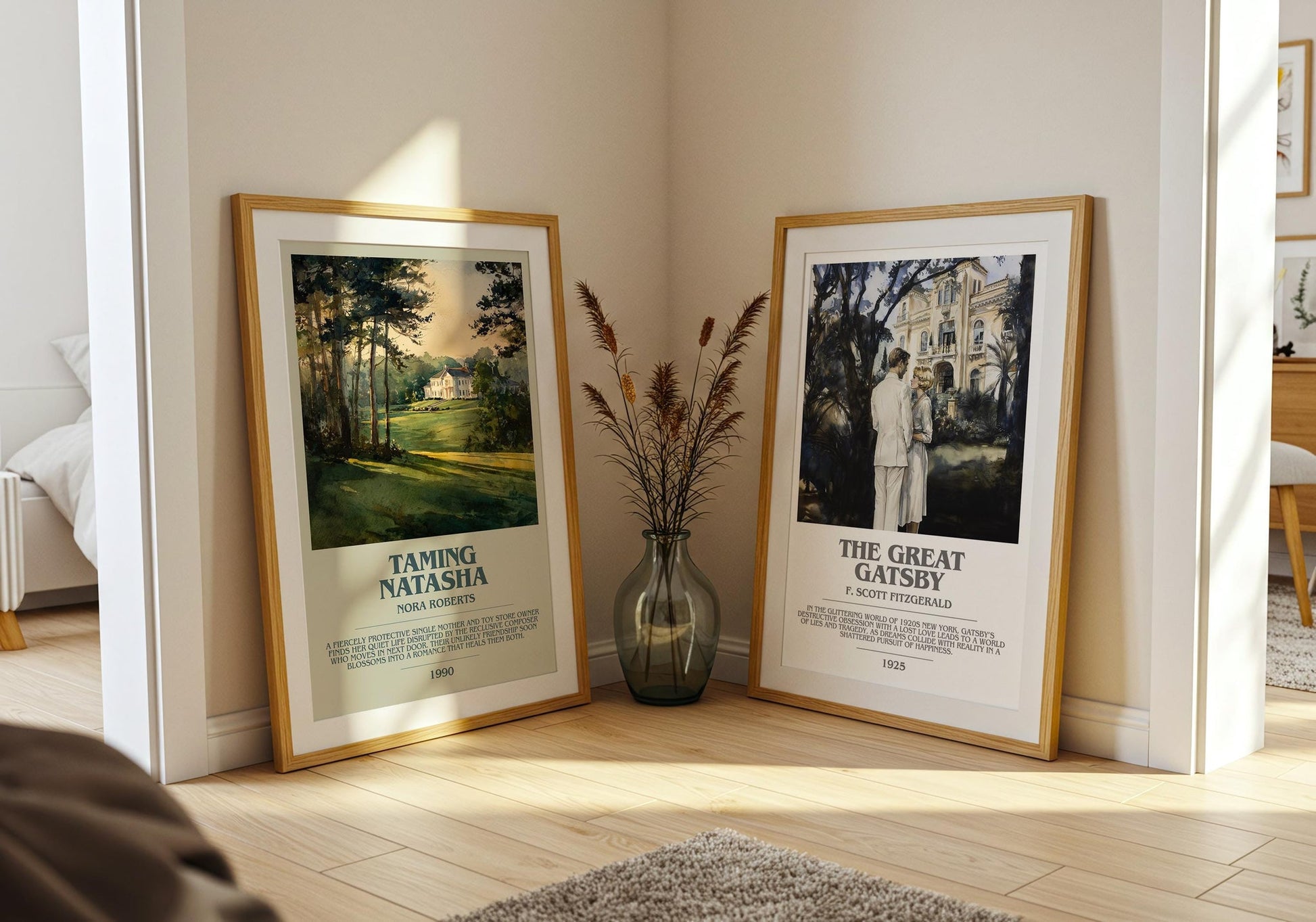 Taming Natasha bookish poster paired in gallery wall – literary art prints
