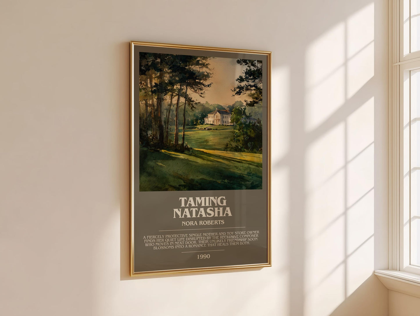 Taming Natasha bookish book poster framed on wall – romance wall art