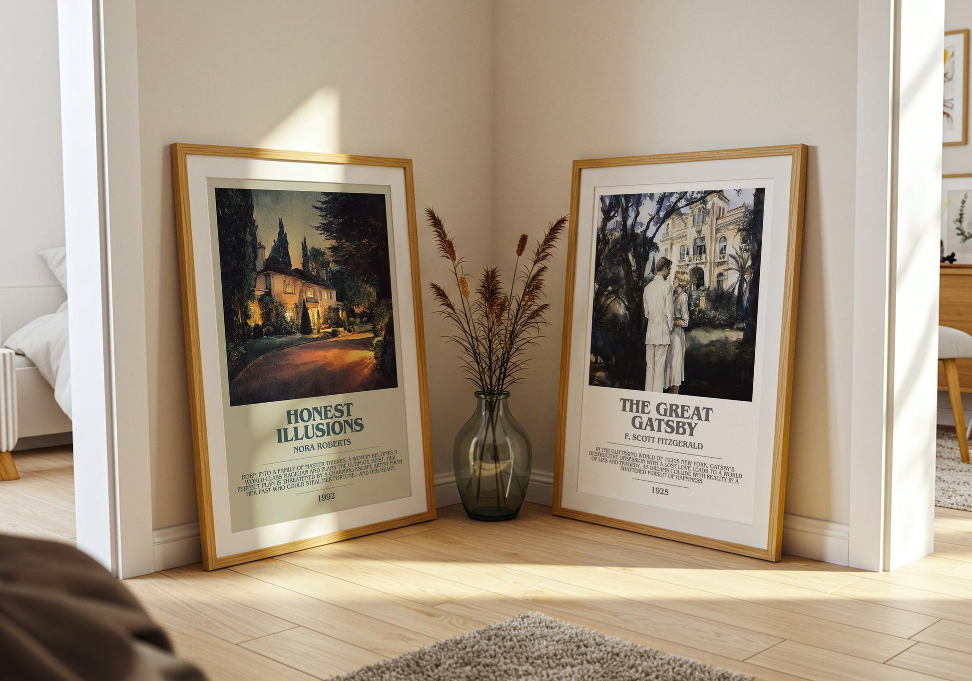 Honest Illusions bookish poster paired in gallery wall – literary art prints