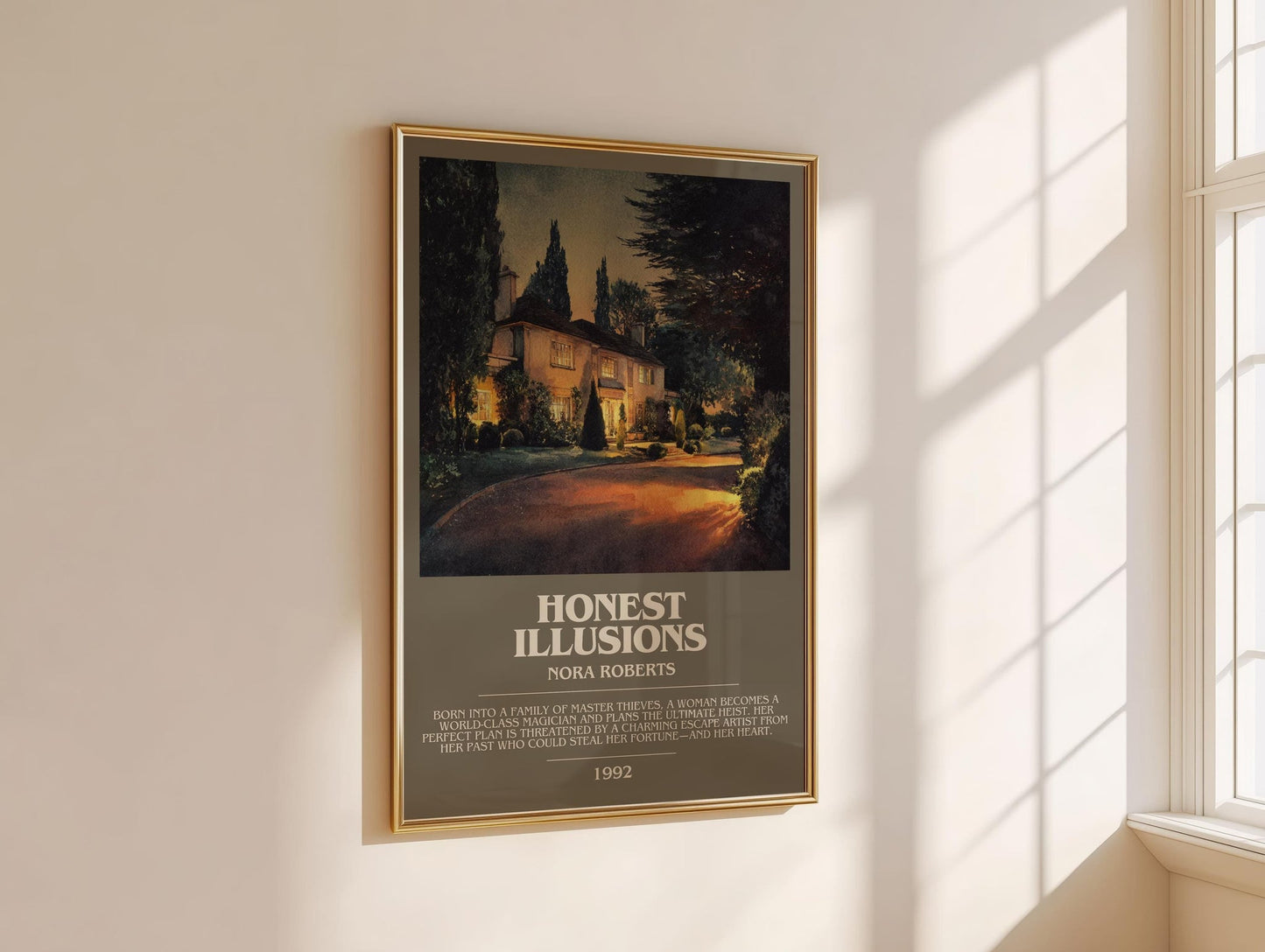 Honest Illusions bookish book poster framed on wall – romance wall art