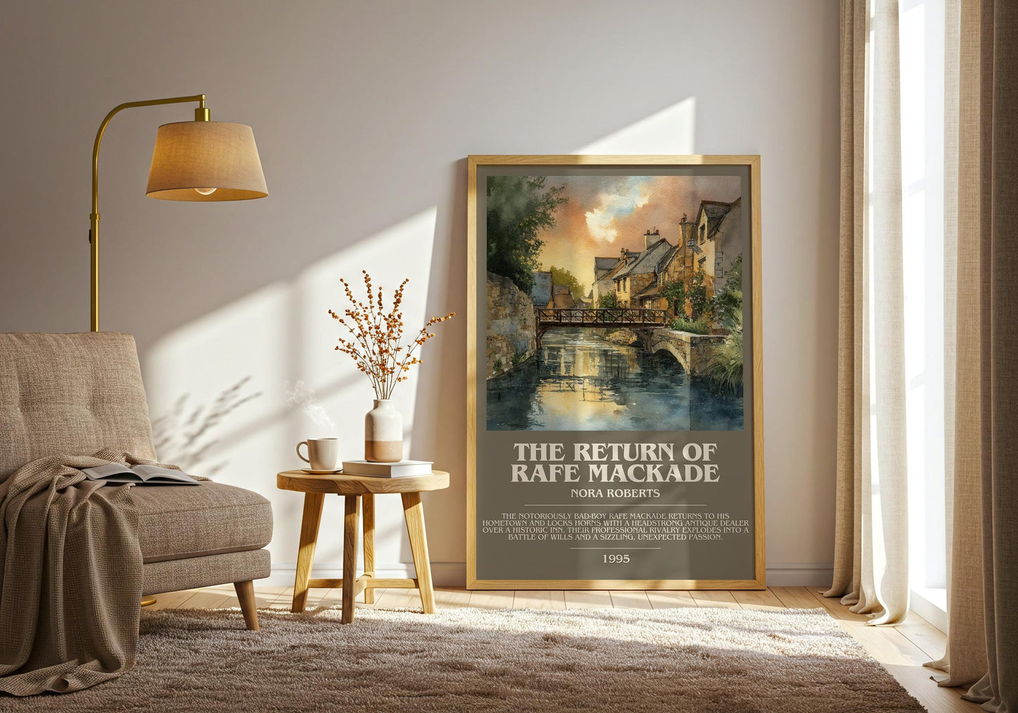 The Return of Rafe MacKade bookish print on bookshelf – Nora Roberts fan gift