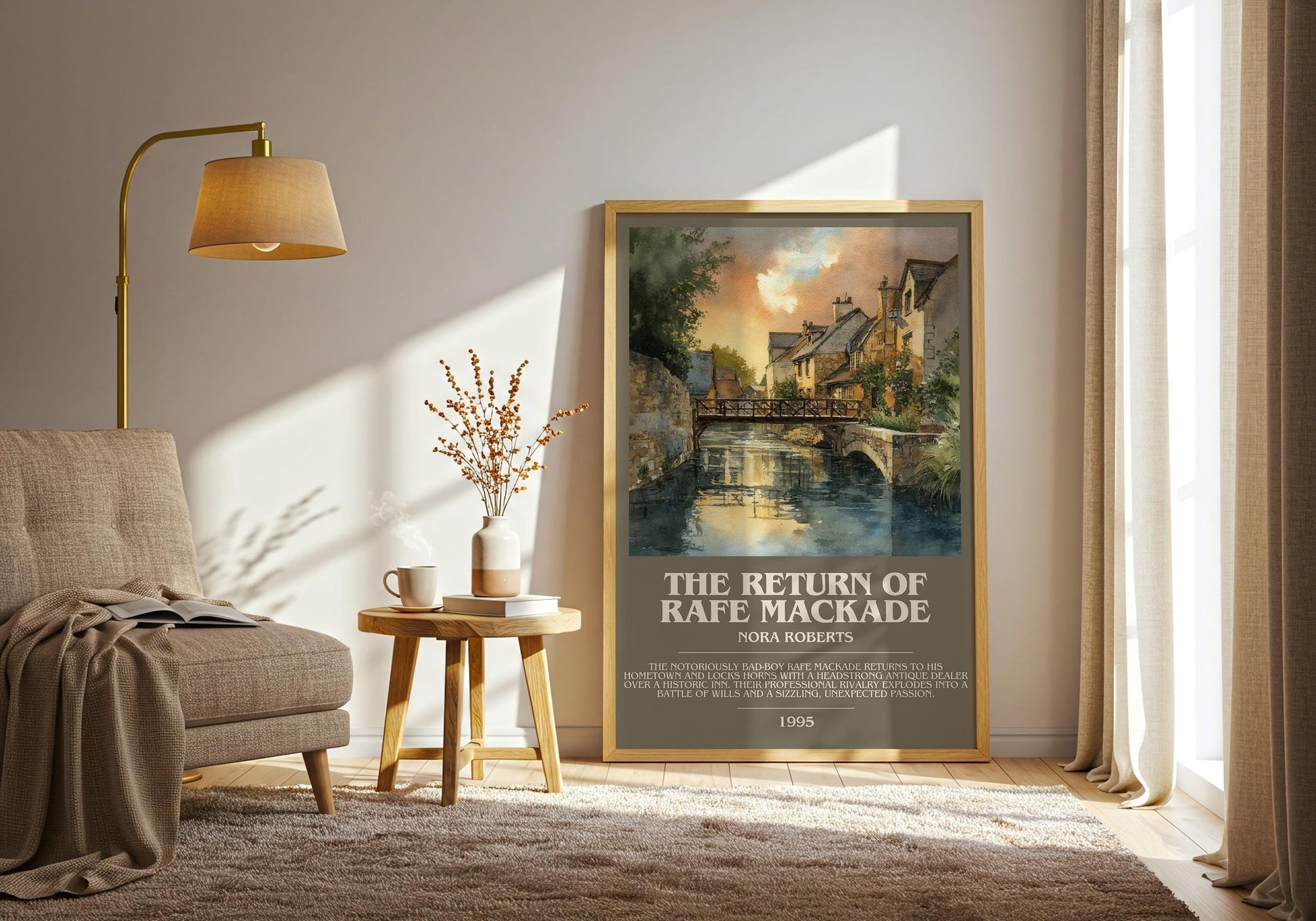 The Return of Rafe MacKade bookish print on bookshelf – Nora Roberts fan gift