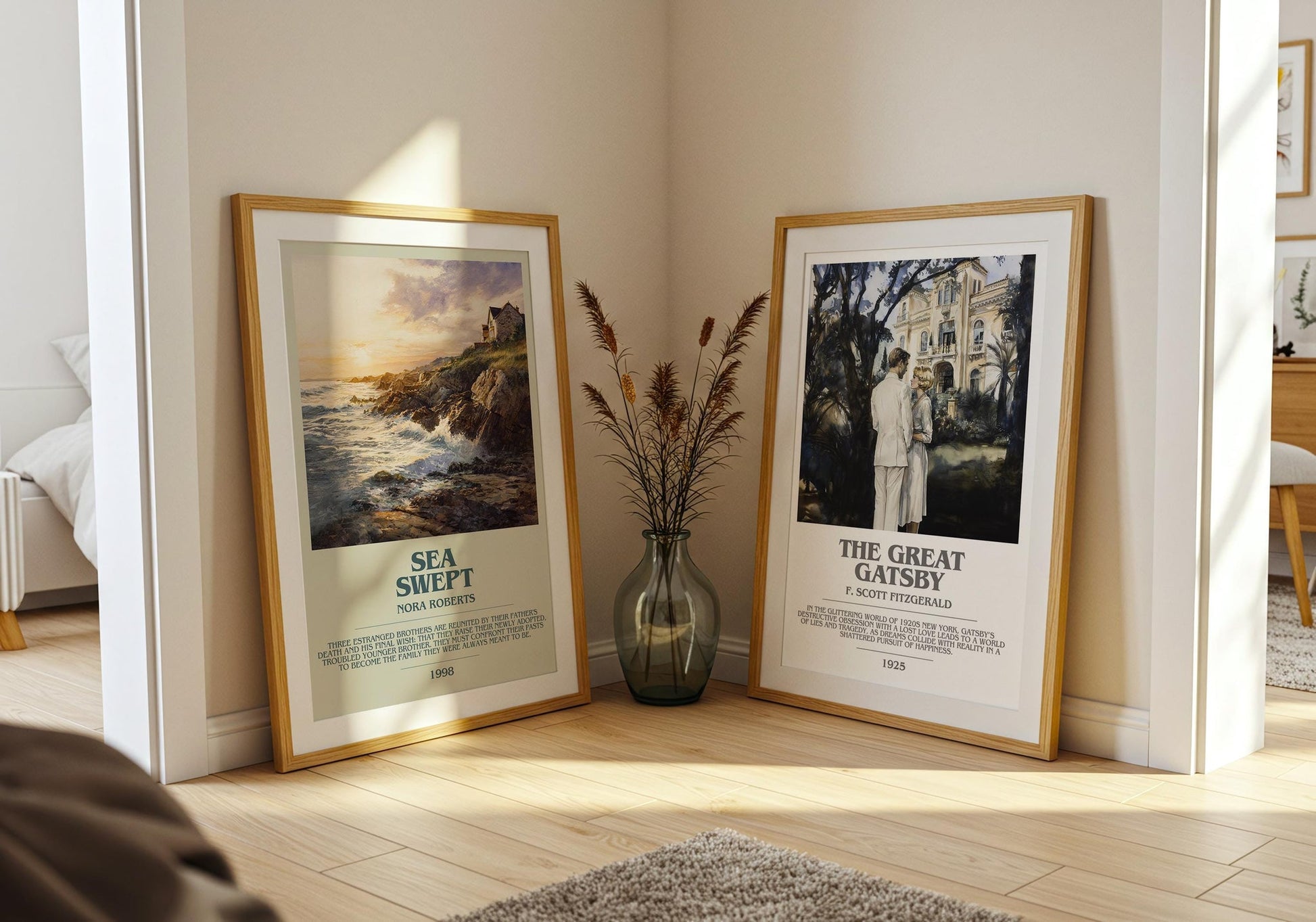 Sea Swept bookish poster paired in gallery wall – literary art prints
