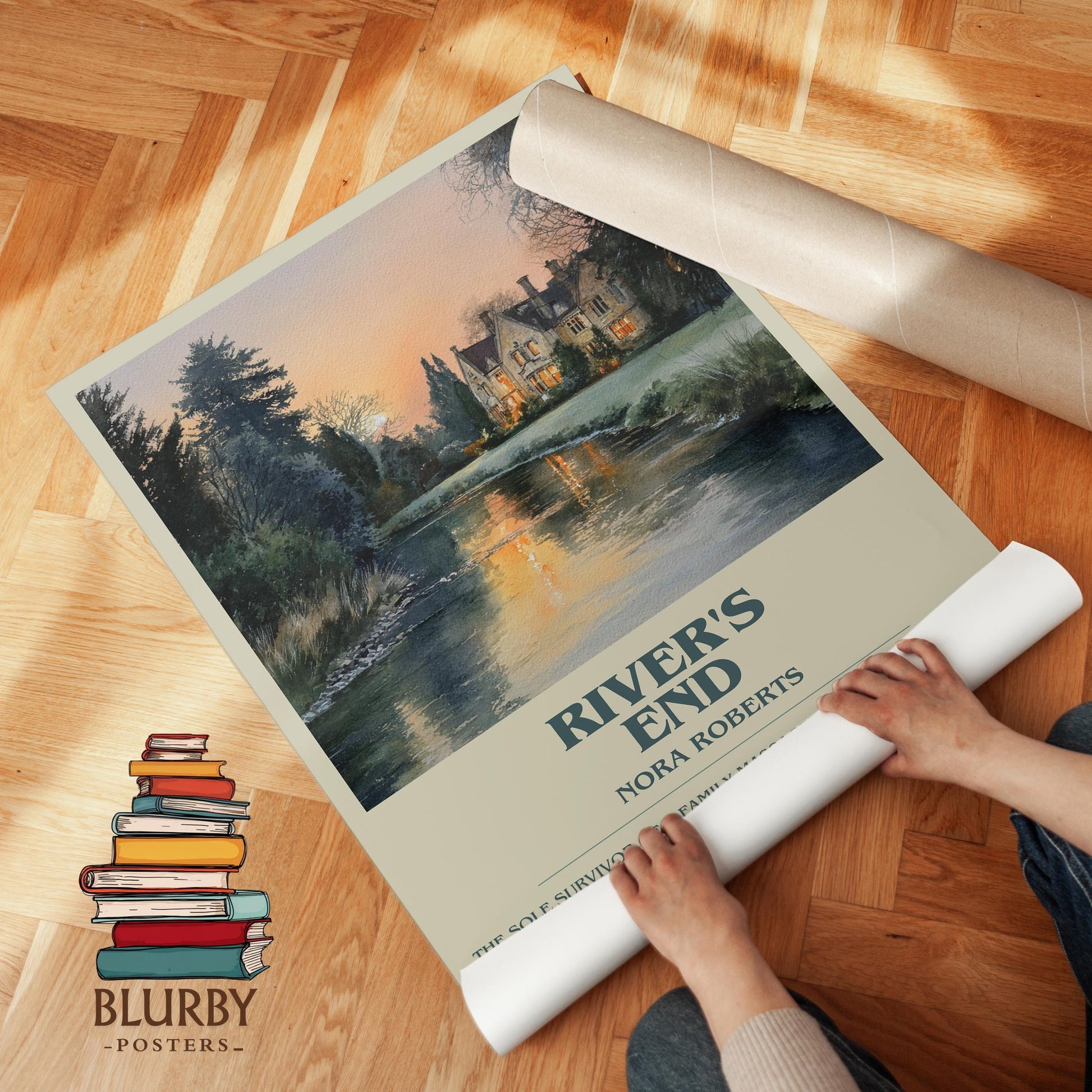 River's End book poster packaging – museum-quality print rolled in protective tube