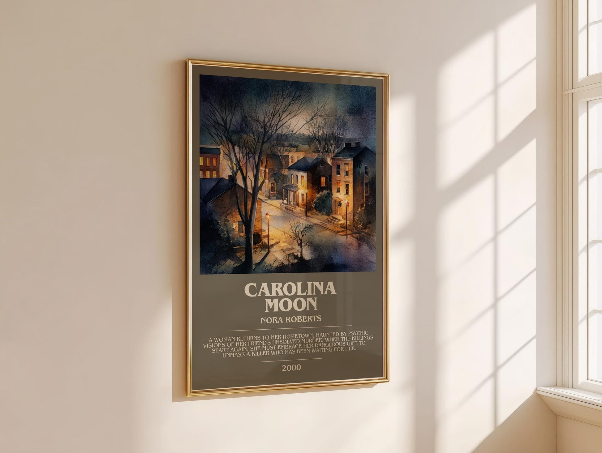 Carolina Moon bookish book poster framed on wall – romance wall art