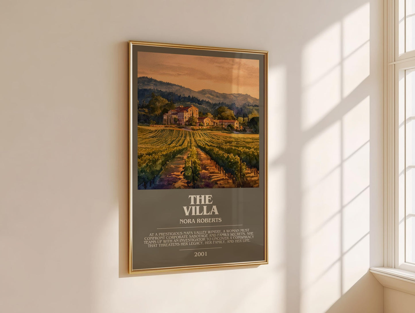 The Villa bookish book poster framed on wall – romance wall art