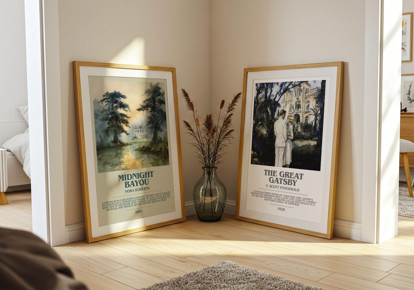Midnight Bayou bookish poster paired in gallery wall – literary art prints