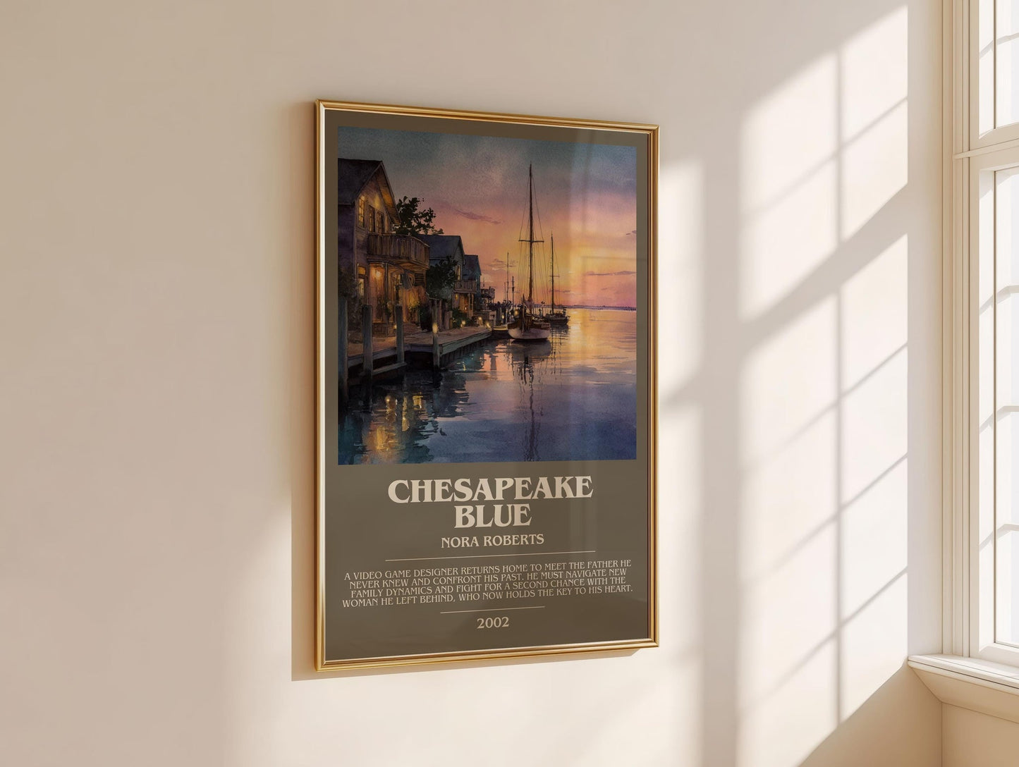 Chesapeake Blue bookish book poster framed on wall – romance wall art