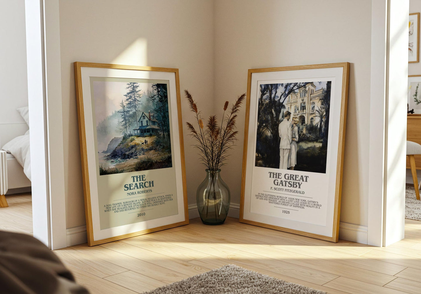 The Search bookish poster paired in gallery wall – literary art prints