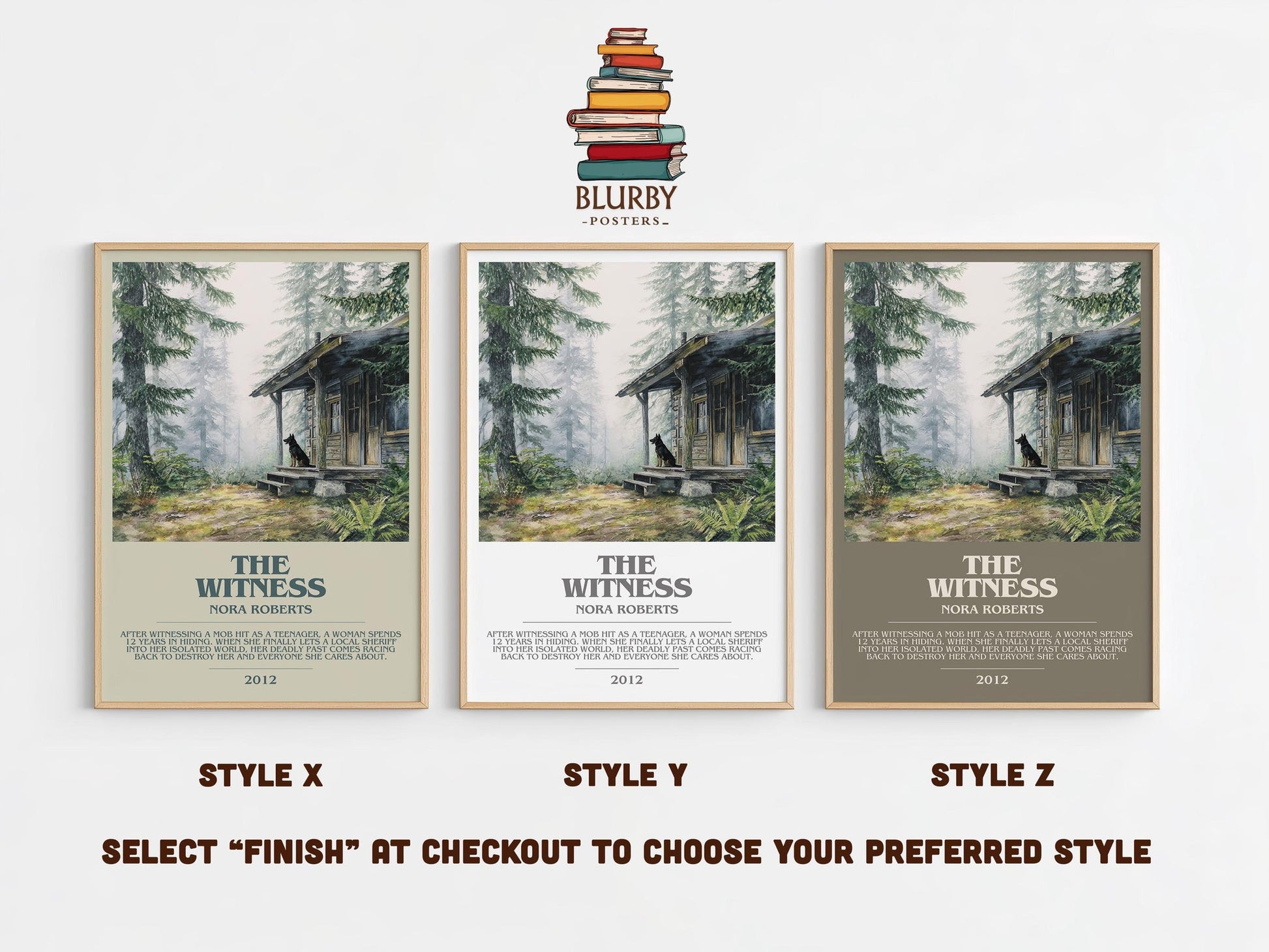 The Witness bookish poster colour and style options – Nora Roberts book art