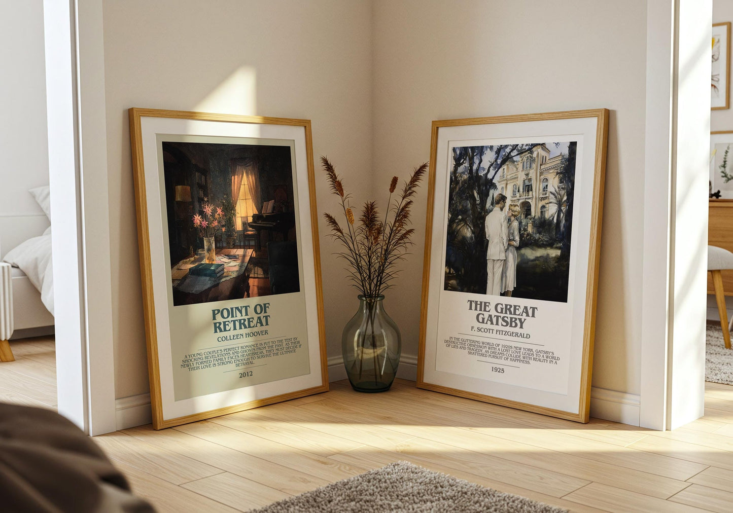 Point Of Retreat bookish poster paired in gallery wall – literary art prints