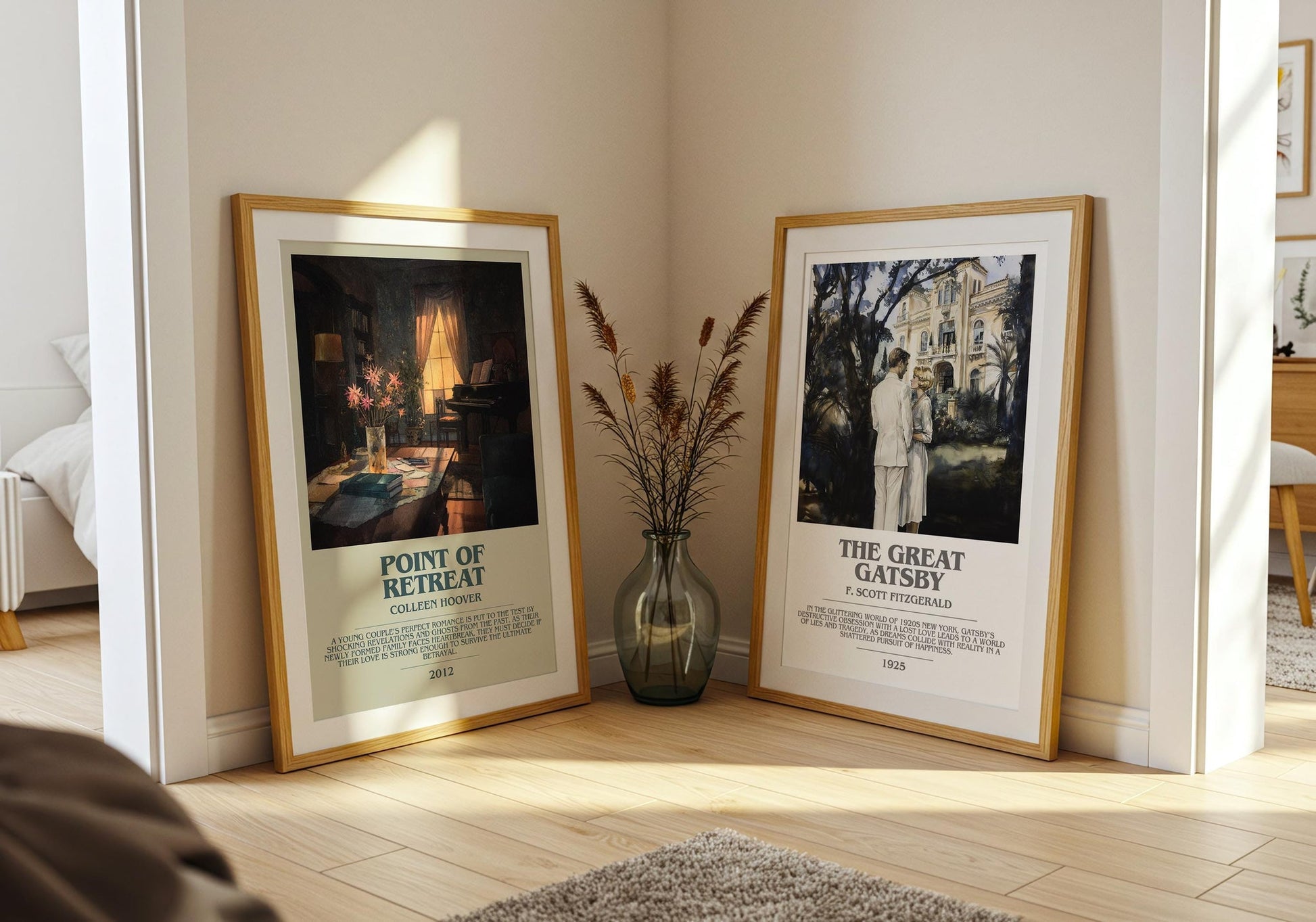 Point Of Retreat bookish poster paired in gallery wall – literary art prints