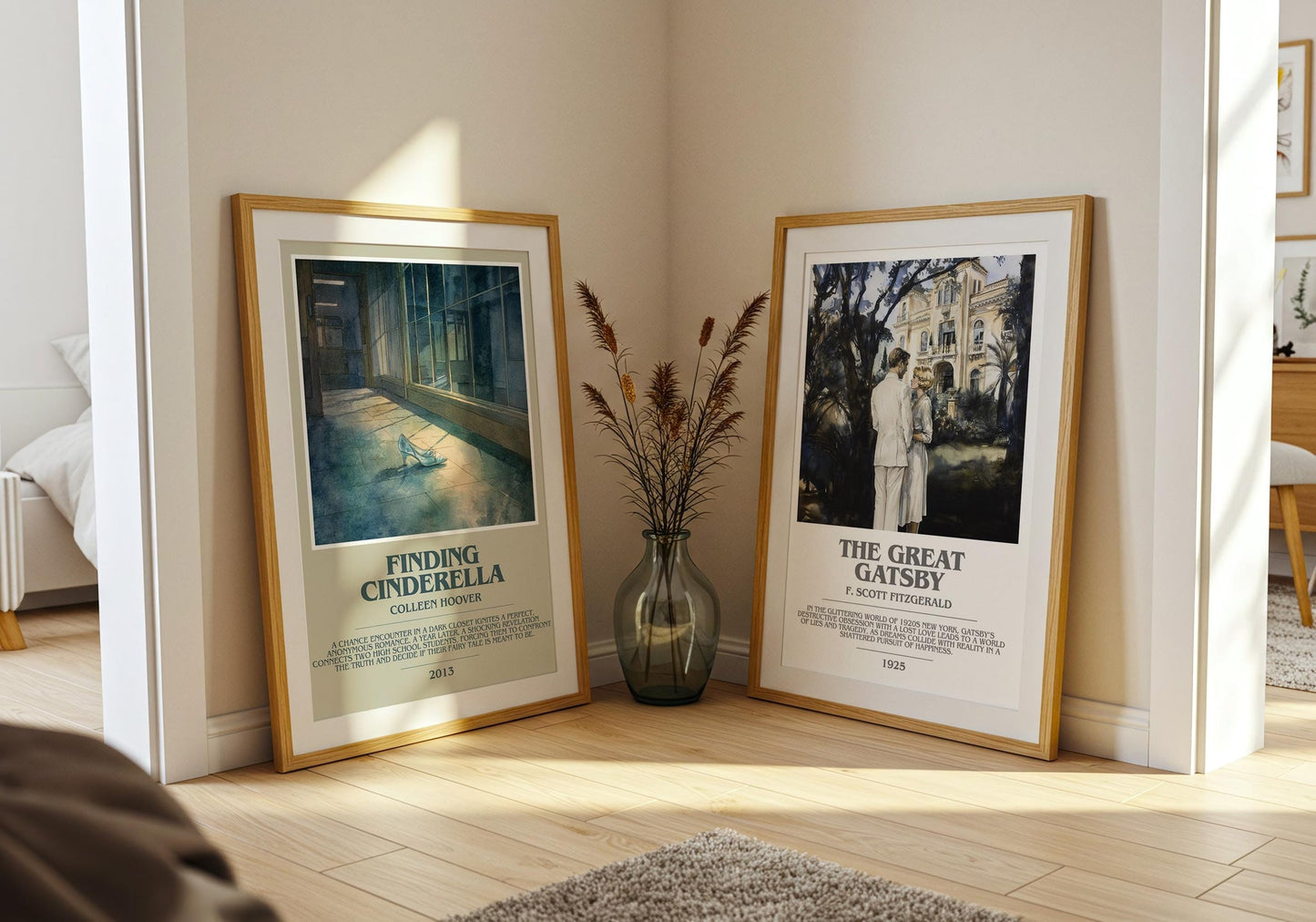 Finding Cinderella bookish poster paired in gallery wall – literary art prints
