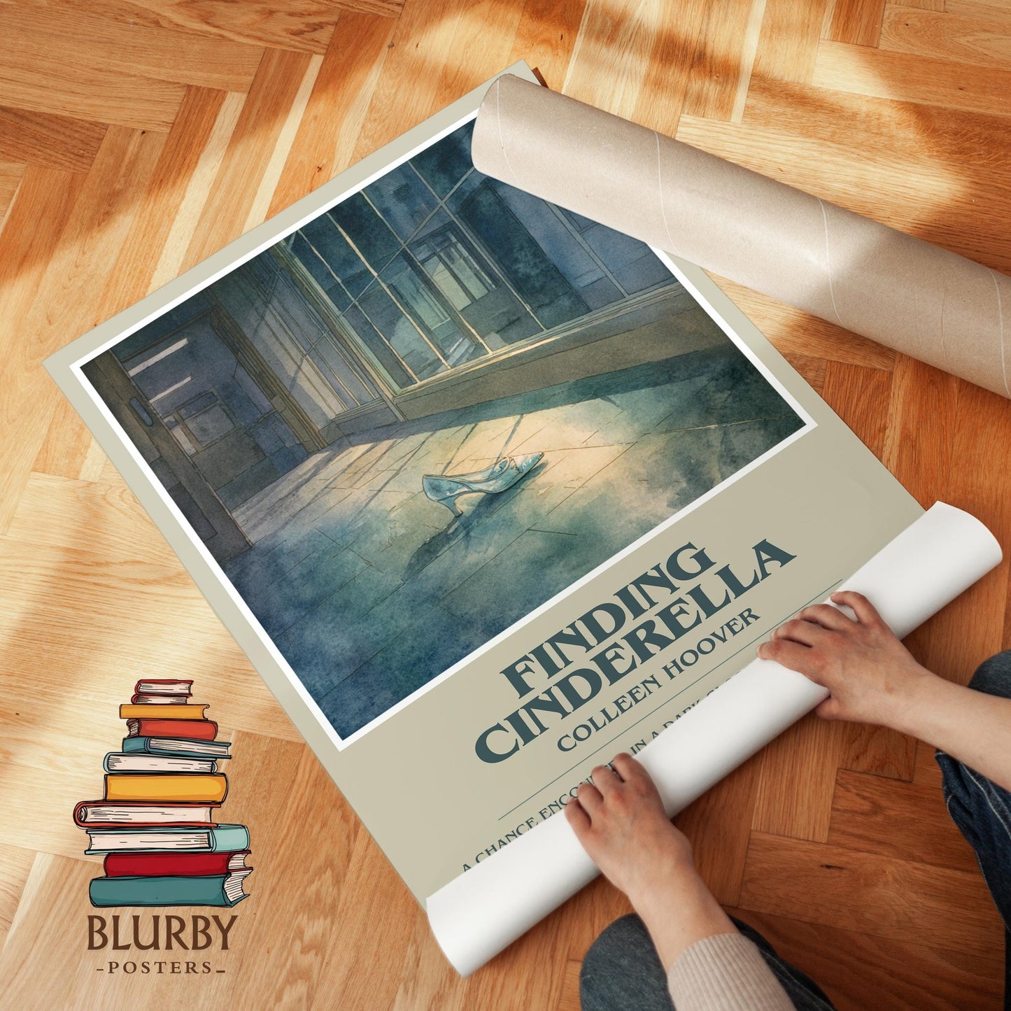 Finding Cinderella book poster packaging – museum-quality print rolled in protective tube