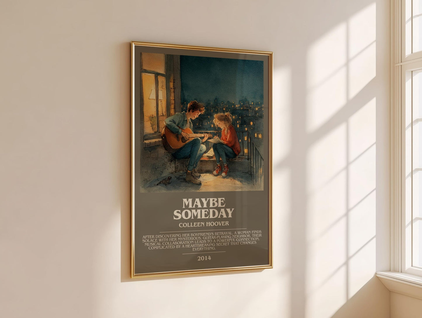 Maybe Someday bookish book poster framed on wall – romance wall art