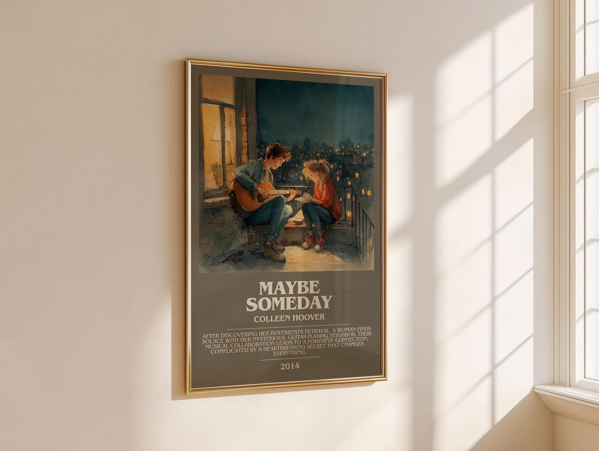 Maybe Someday bookish book poster framed on wall – romance wall art