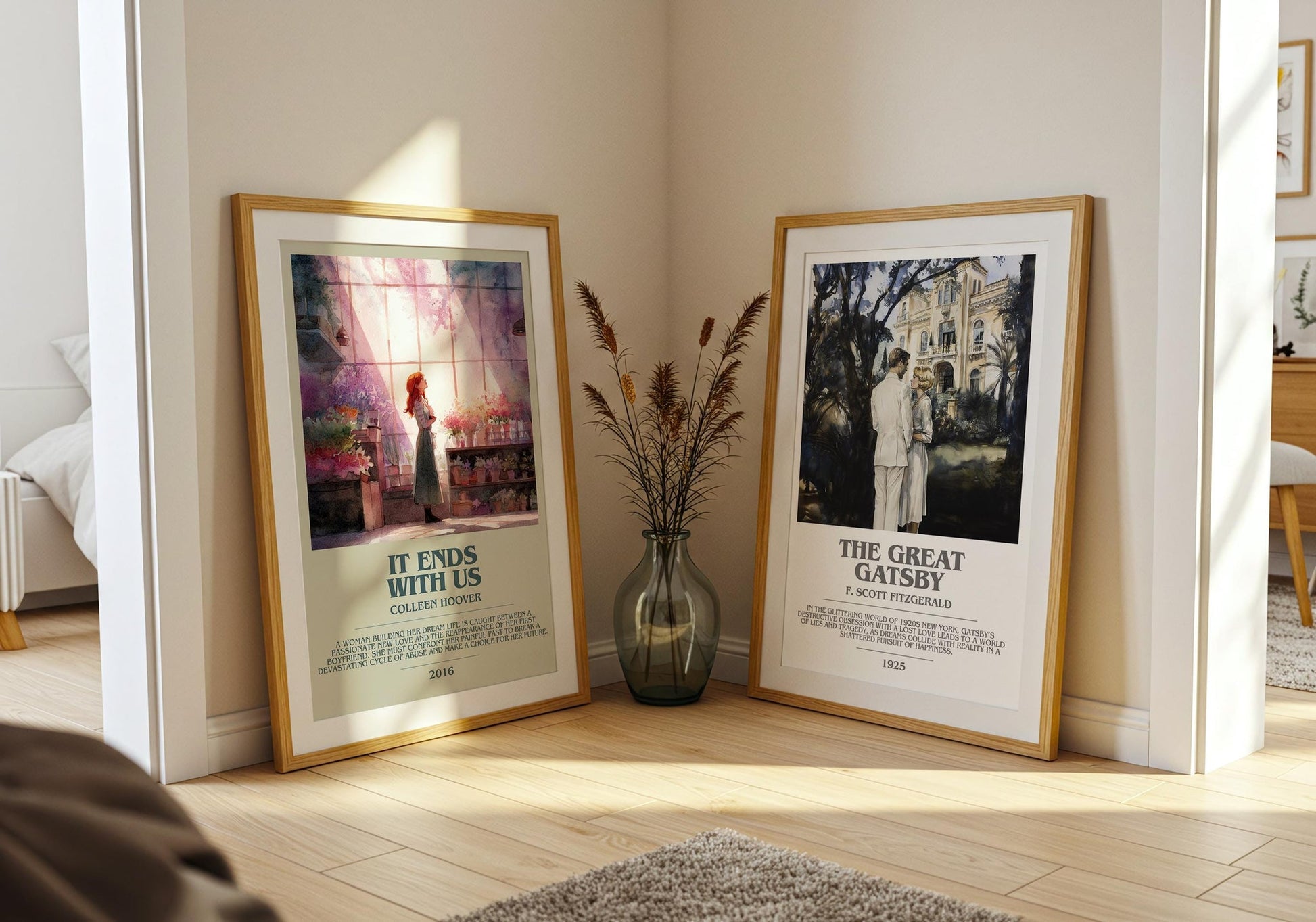 It Ends with Us bookish poster paired in gallery wall – literary art prints